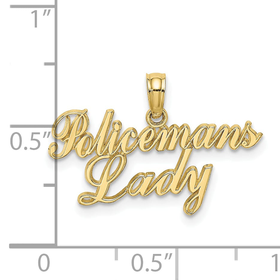 10K Yellow Gold POLICEMAN'S Lady Script Charm