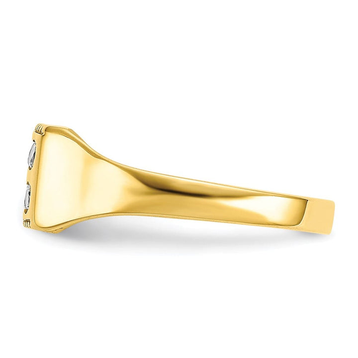 10k Yellow Gold Polished 2-Row CZ Ring
