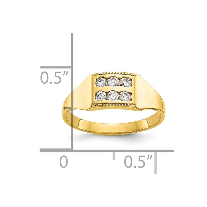 10k Yellow Gold Polished 2-Row CZ Ring