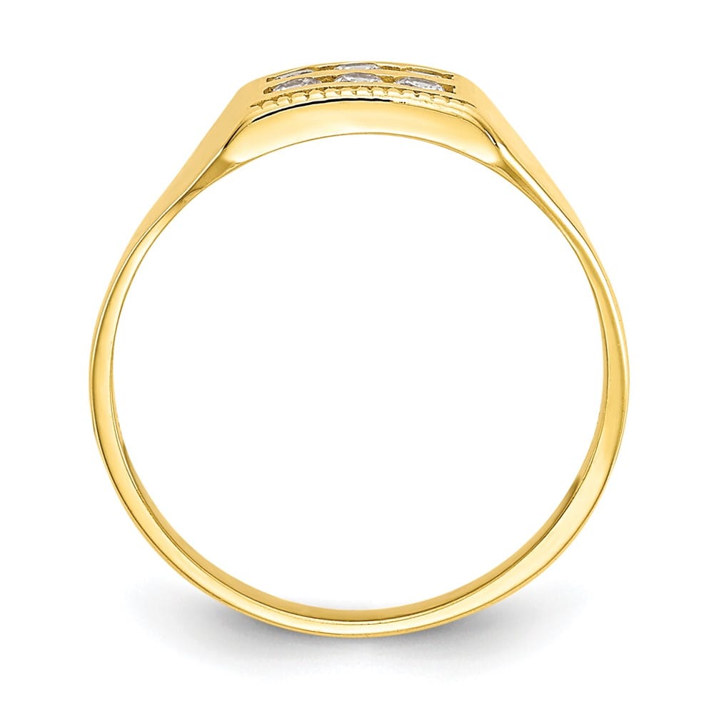 10k Yellow Gold Polished 2-Row CZ Ring