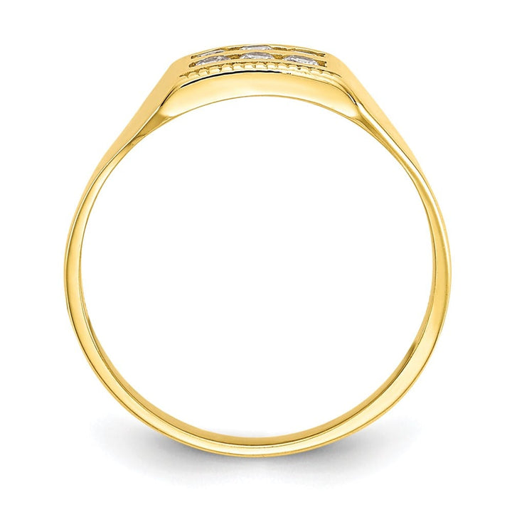 10k Yellow Gold Polished 2-Row CZ Ring