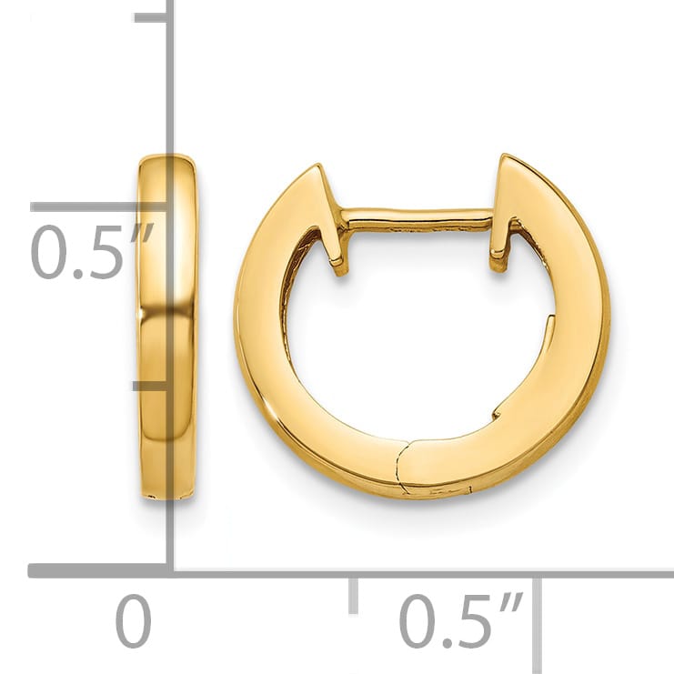 10k Yellow Gold Polished 2mm Hinged Hoop Earrings