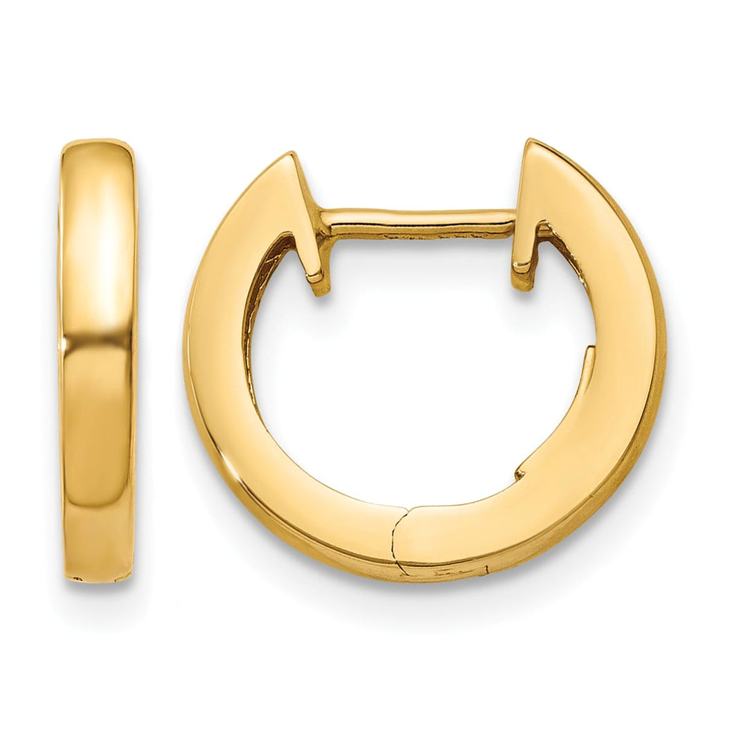 10k Yellow Gold Polished 2mm Hinged Hoop Earrings