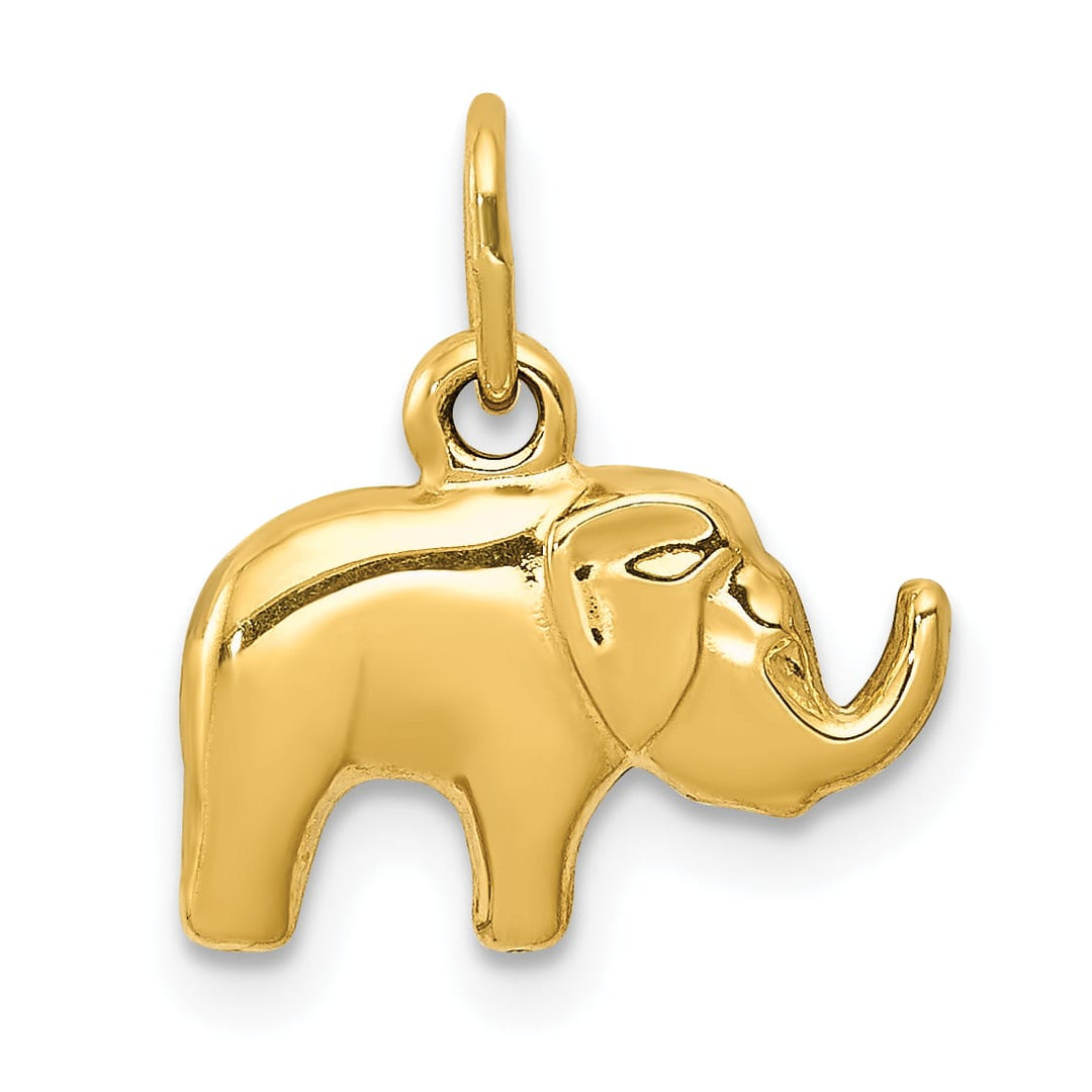 10K Yellow Gold Polished 3-D Elephant Charm