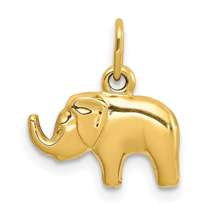 10K Yellow Gold Polished 3-D Elephant Charm