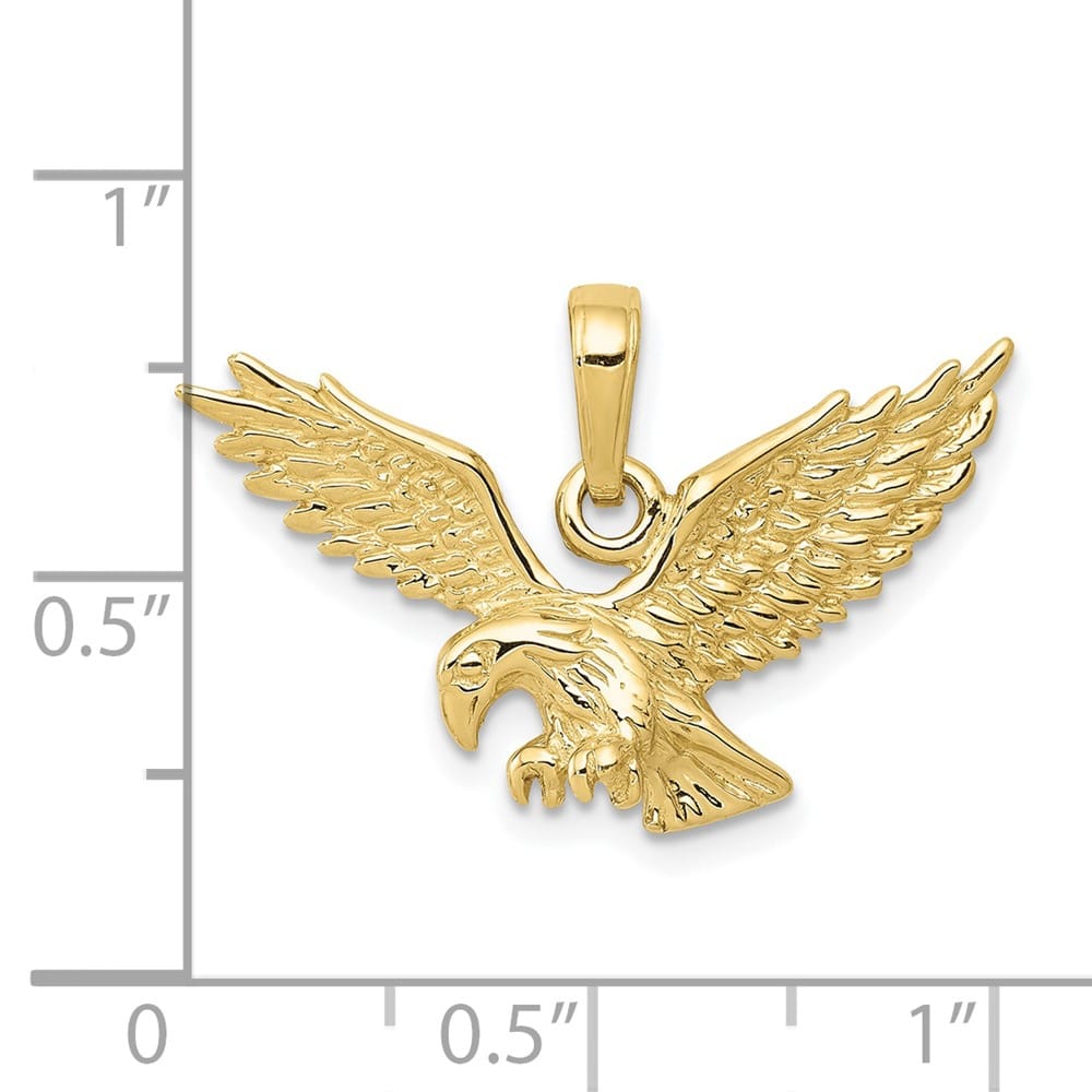 10K Yellow Gold Polished 3-D Extra Large Eagle Charm