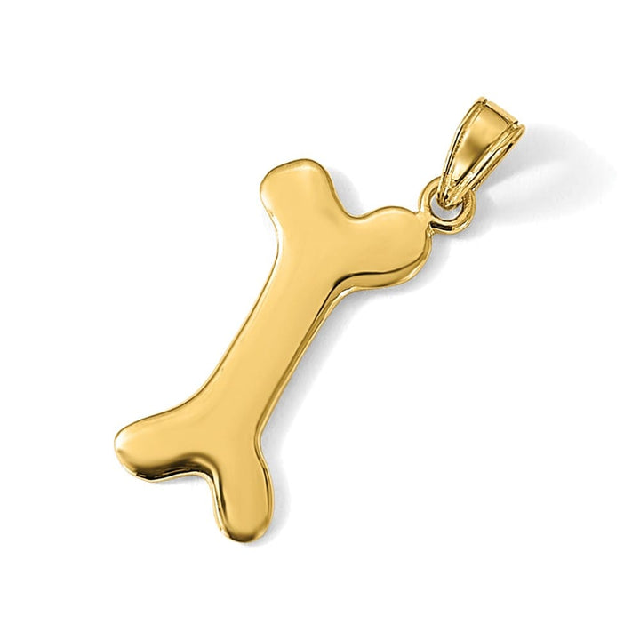 10K Yellow Gold Polished 3-D Large Dog Bone Pendant