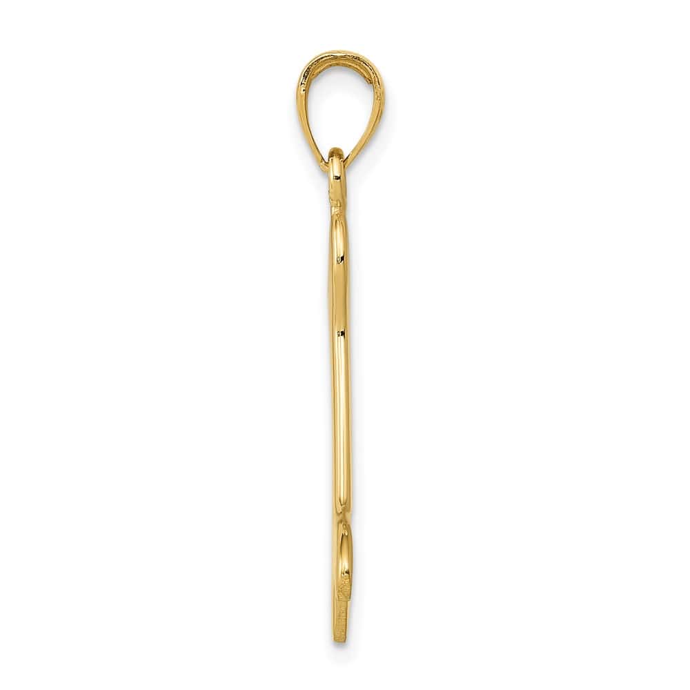 10K Yellow Gold Polished 3-D Large Dog Bone Pendant