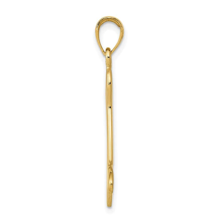 10K Yellow Gold Polished 3-D Large Dog Bone Pendant