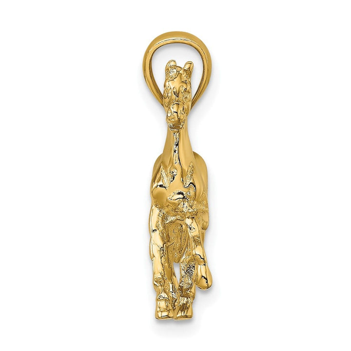 10K Yellow Gold Polished 3-D Large Horse Charm