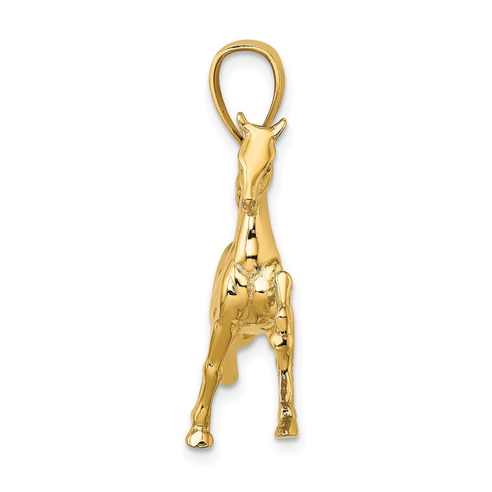 10K Yellow Gold Polished 3-D Large Tennessee Walking Horse Charm
