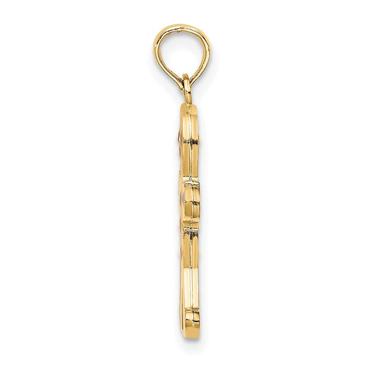 10K Yellow Gold Polished 3-D Medium Brown Enamel Gingerbread Man Charm
