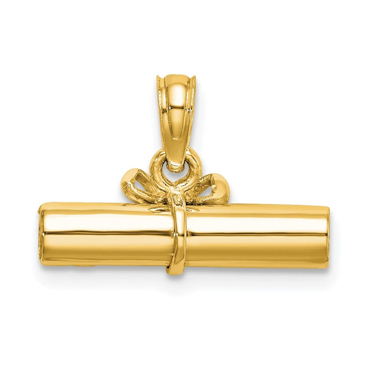10K Yellow Gold Polished 3-D Medium Diploma Pendant