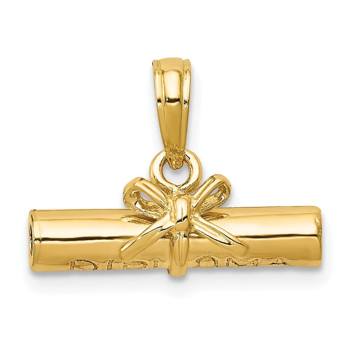 10K Yellow Gold Polished 3-D Medium Diploma Pendant