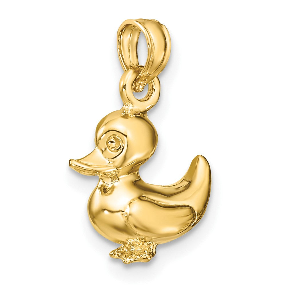 10K Yellow Gold Polished 3-D Medium Duckling Charm