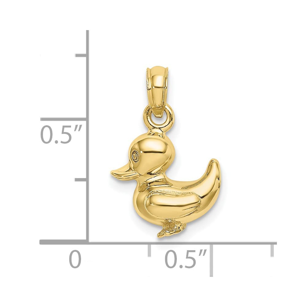 10K Yellow Gold Polished 3-D Medium Duckling Charm