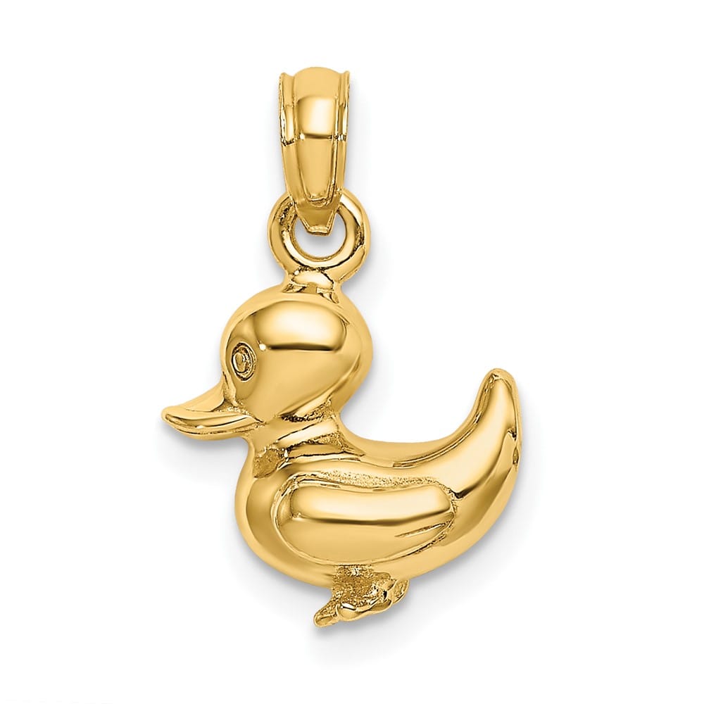 10K Yellow Gold Polished 3-D Medium Duckling Charm