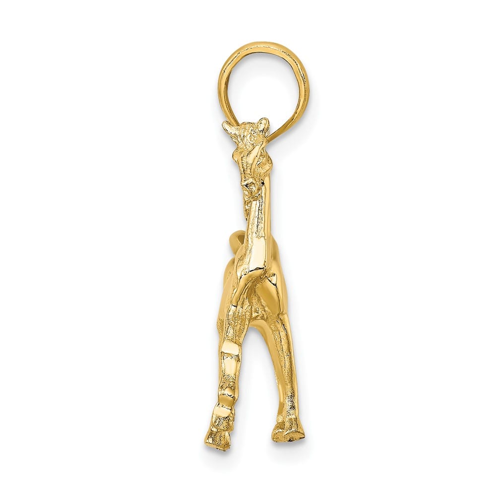 10K Yellow Gold Polished 3-D Medium Horse Charm