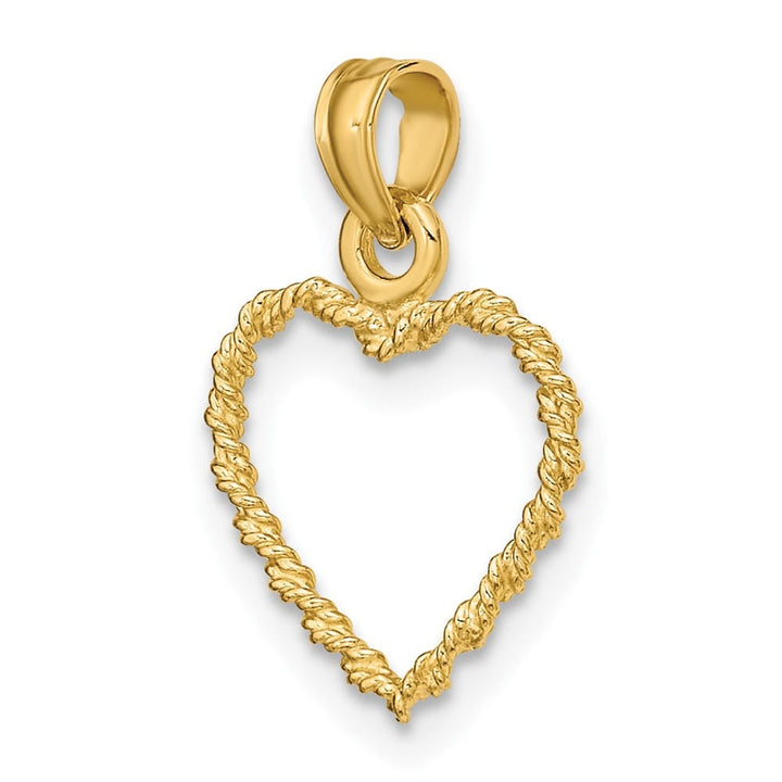 10K Yellow Gold Polished 3-D Medium Rope Heart Charm