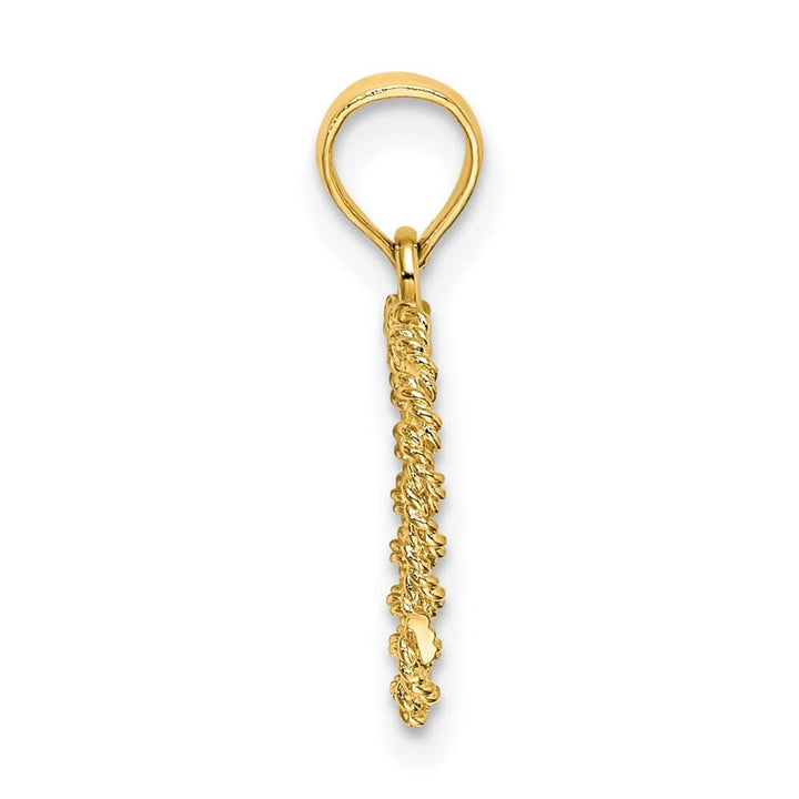 10K Yellow Gold Polished 3-D Medium Rope Heart Charm