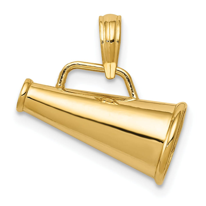 10K Yellow Gold Polished 3-D Megaphone Pendant