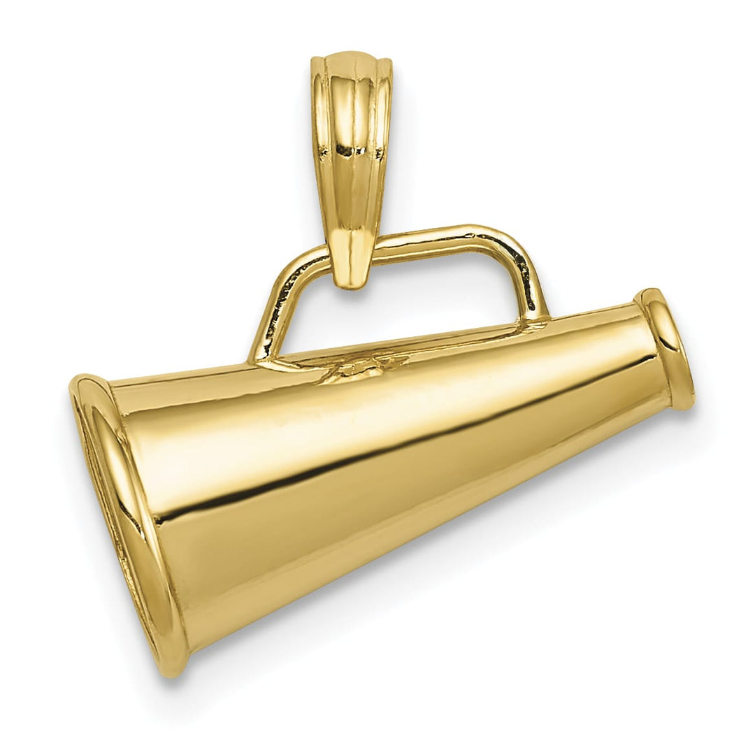 10K Yellow Gold Polished 3-D Megaphone Pendant