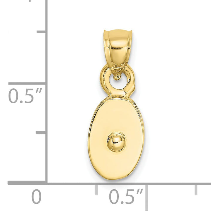 10K Yellow Gold Polished 3-D Moveable Pulley Charm