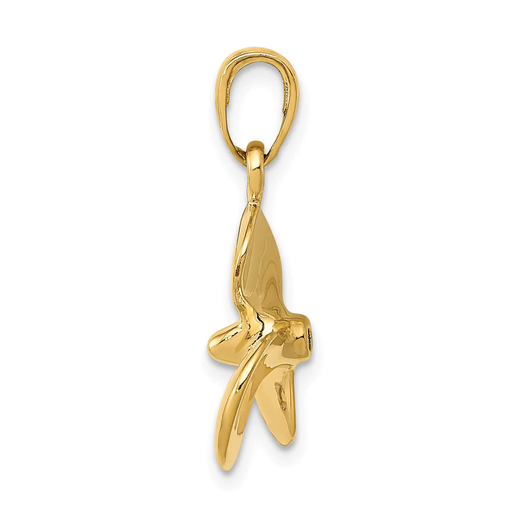 10K Yellow Gold Polished 3-D Propeller Pendant