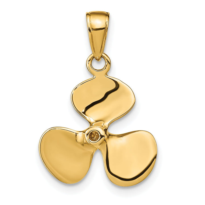 10K Yellow Gold Polished 3-D Propeller Pendant