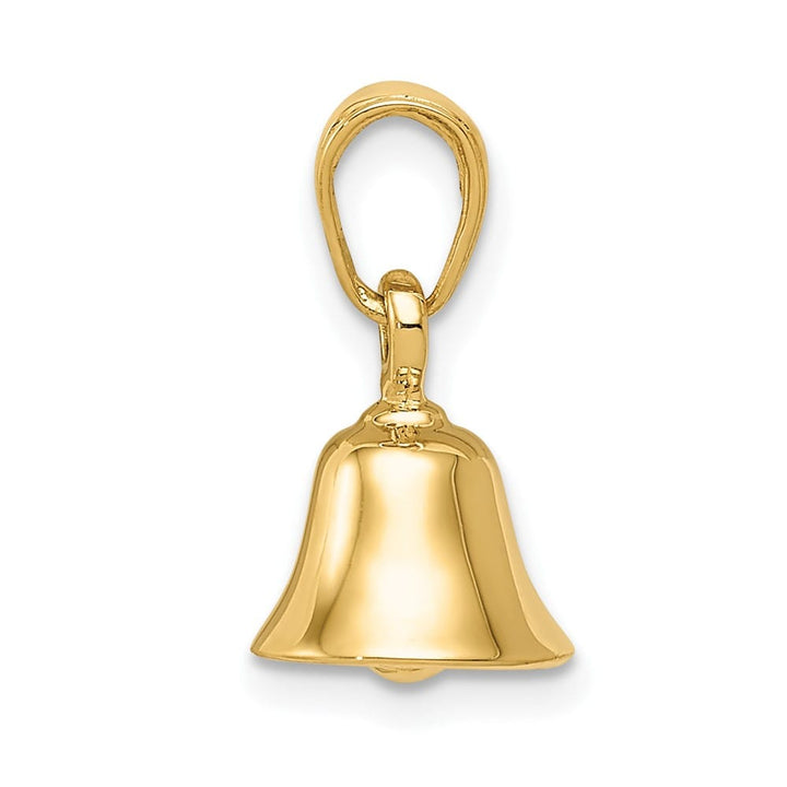 10K Yellow Gold Polished 3-D Small Moveable Bell Pendant