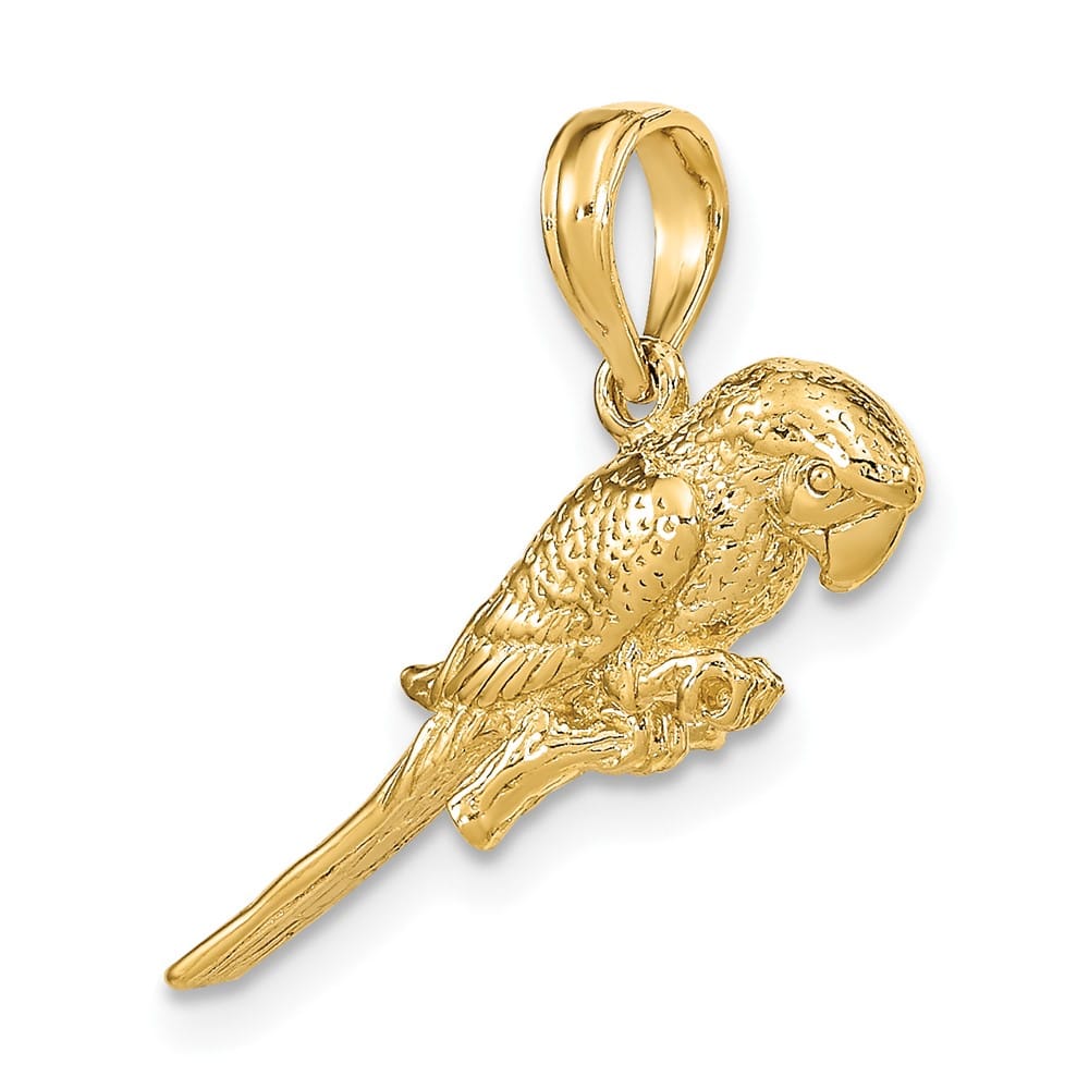 10K Yellow Gold Polished 3-D Small Parrot Charm