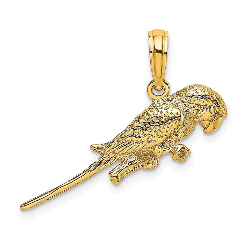 10K Yellow Gold Polished 3-D Small Parrot Charm