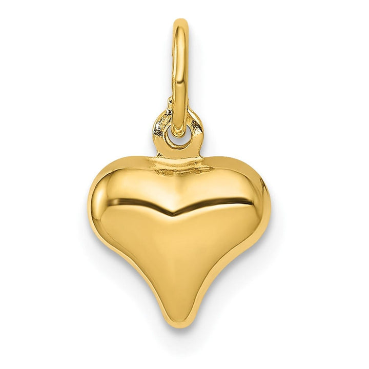 10K Yellow Gold Polished 3-D Small Puffed Heart Charm