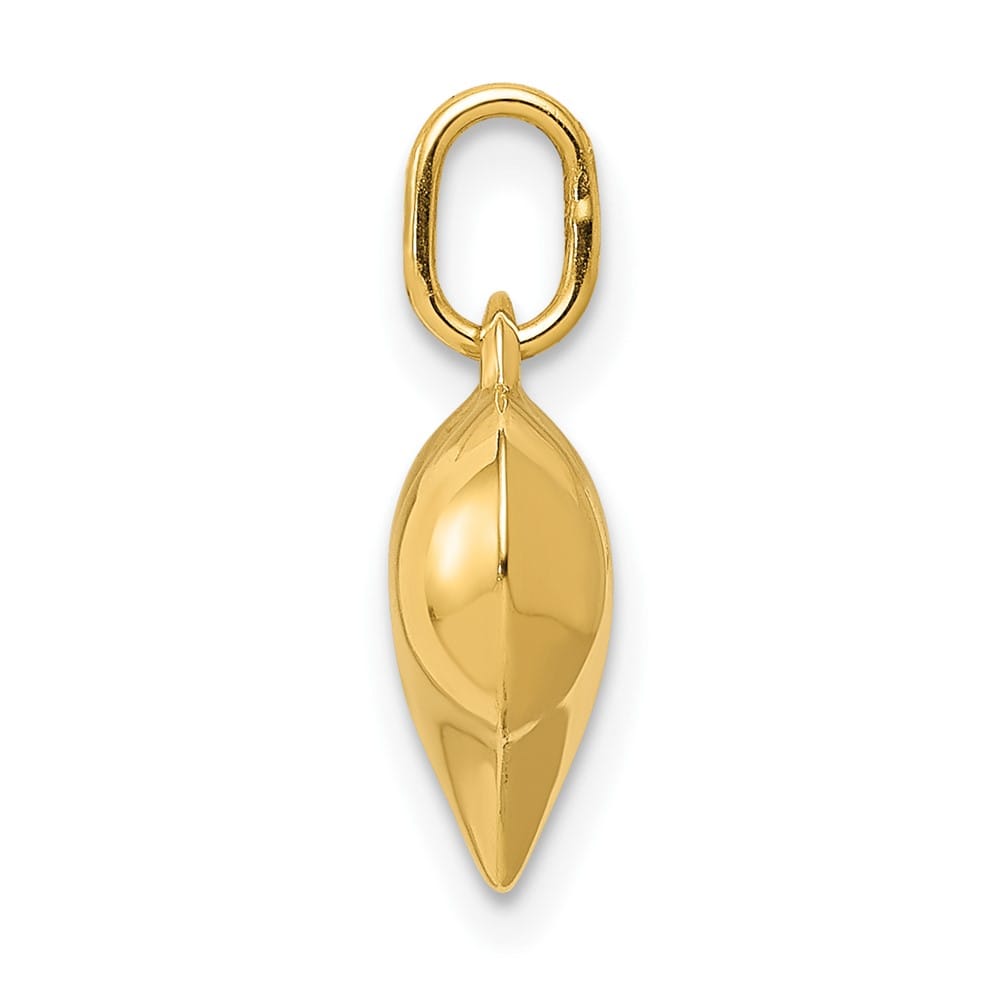 10K Yellow Gold Polished 3-D Small Puffed Heart Pendant