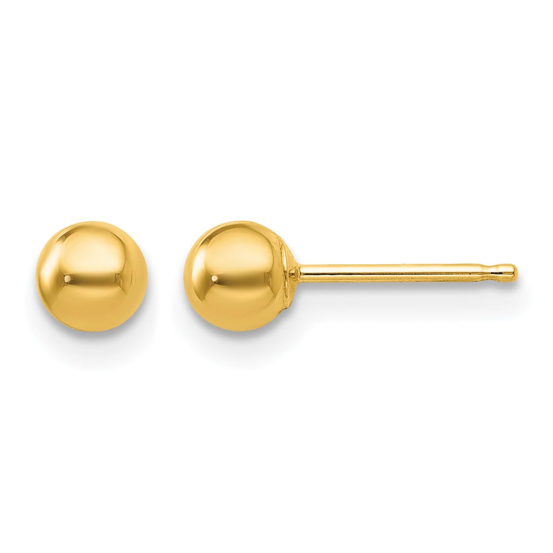 10k Yellow Gold Polished 4mm Ball Post Earrings
