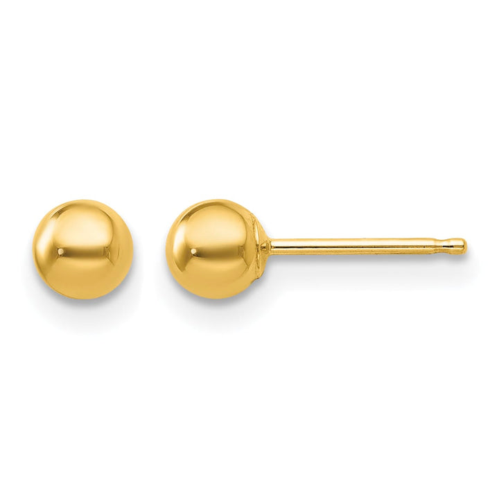 10k Yellow Gold Polished 4mm Ball Post Earrings
