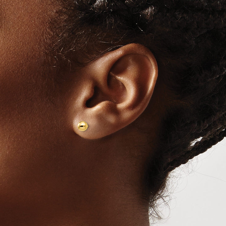 10k Yellow Gold Polished 5mm Ball Post Earrings