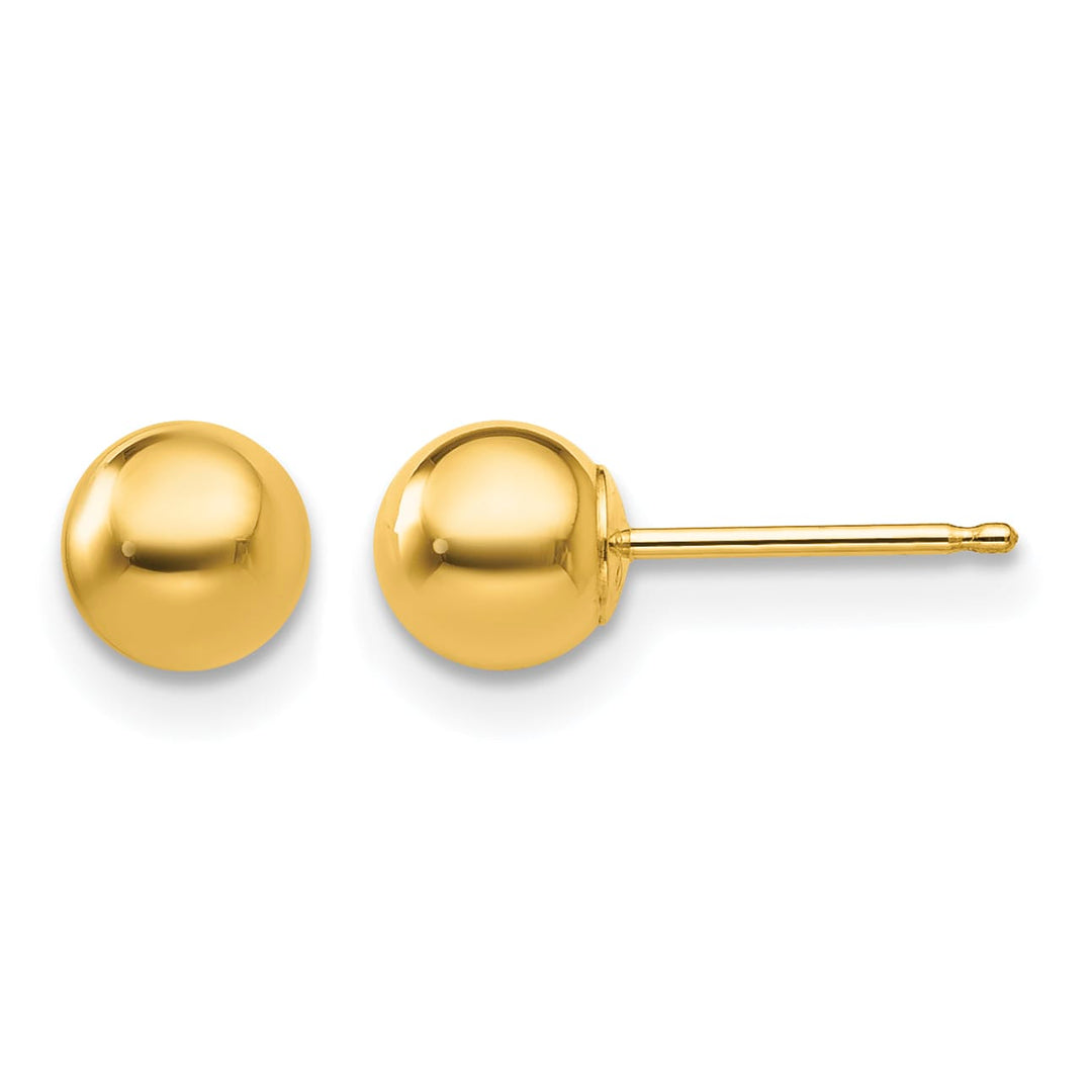 10k Yellow Gold Polished 5mm Ball Post Earrings