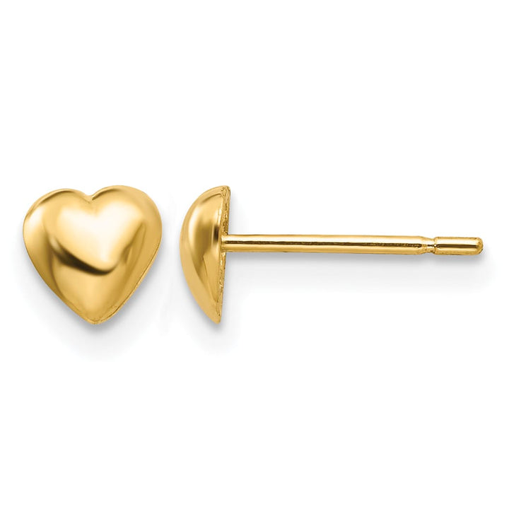 10k Yellow Gold Polished 5mm Heart Post Earrings