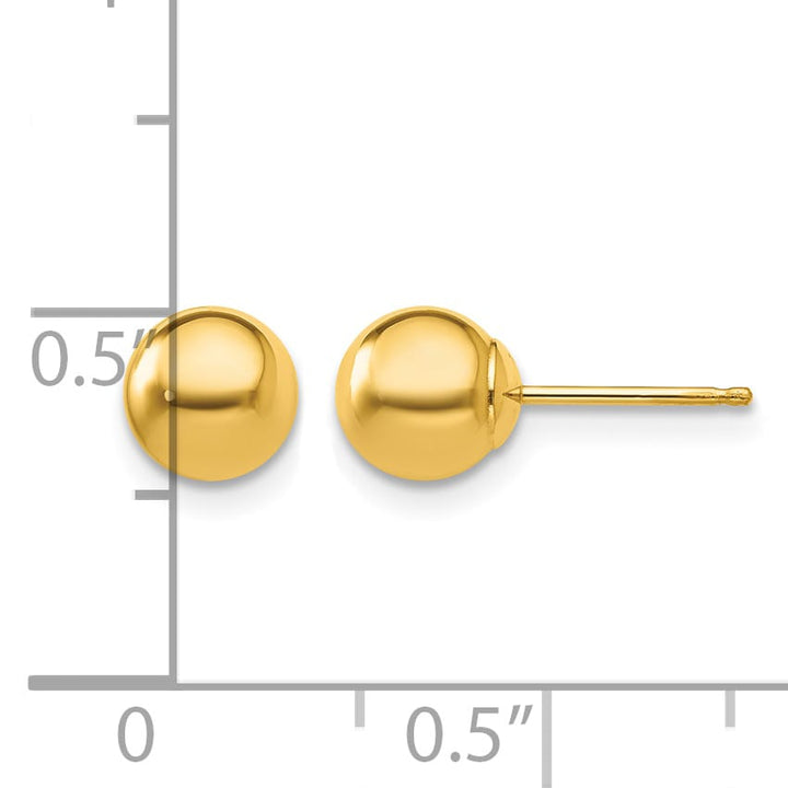 10k Yellow Gold Polished 6mm Ball Post Earrings