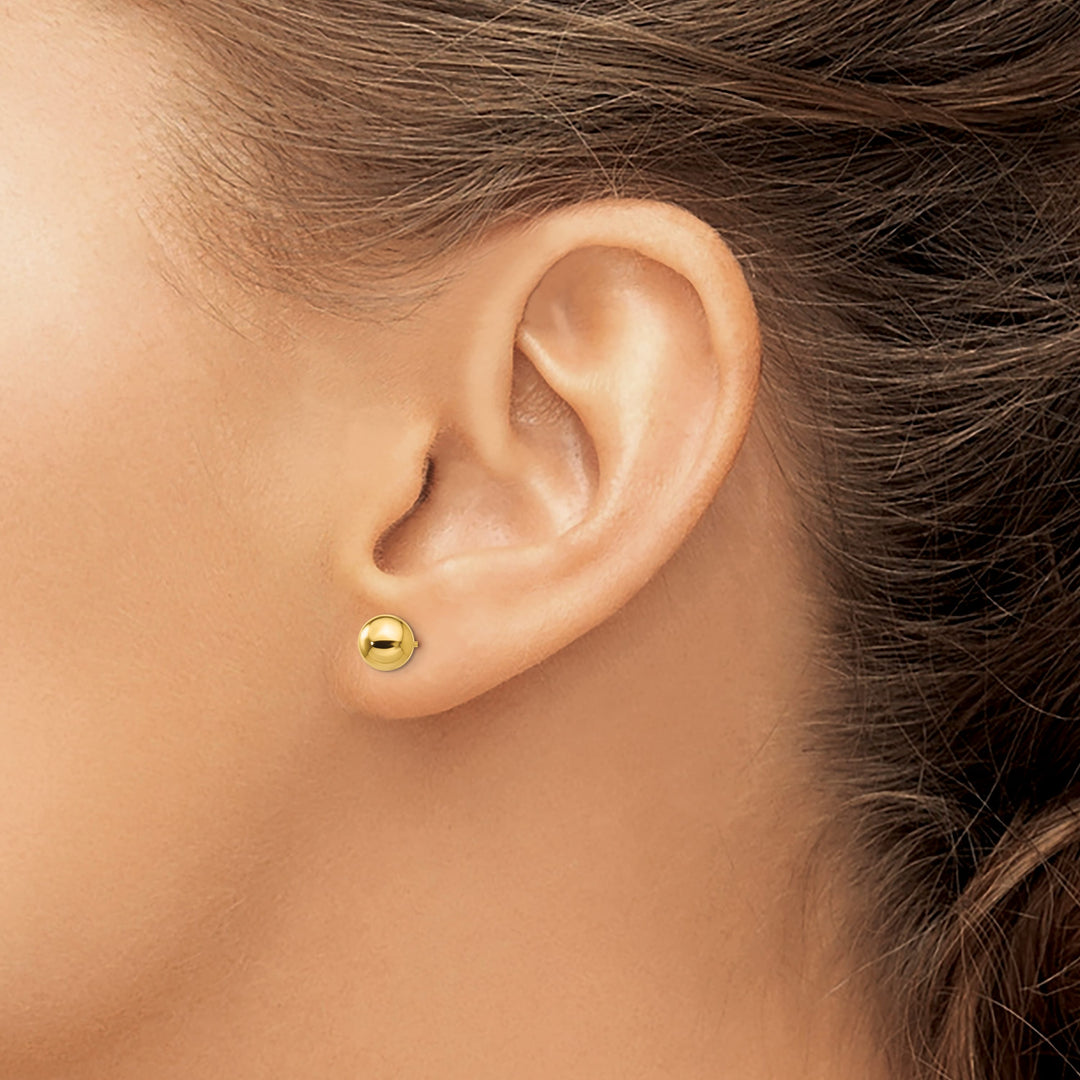 10k Yellow Gold Polished 6mm Ball Post Earrings
