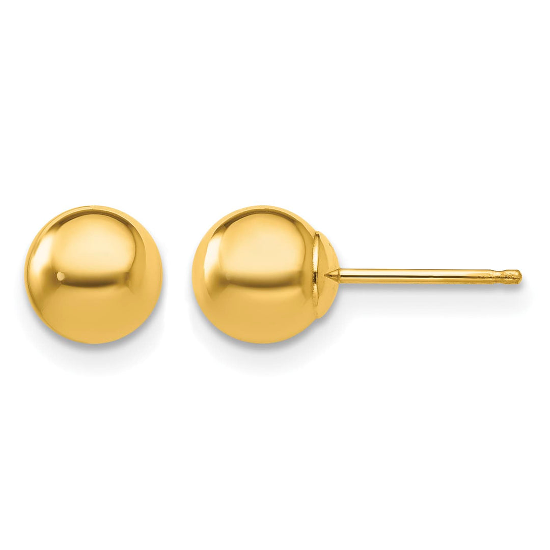 10k Yellow Gold Polished 6mm Ball Post Earrings