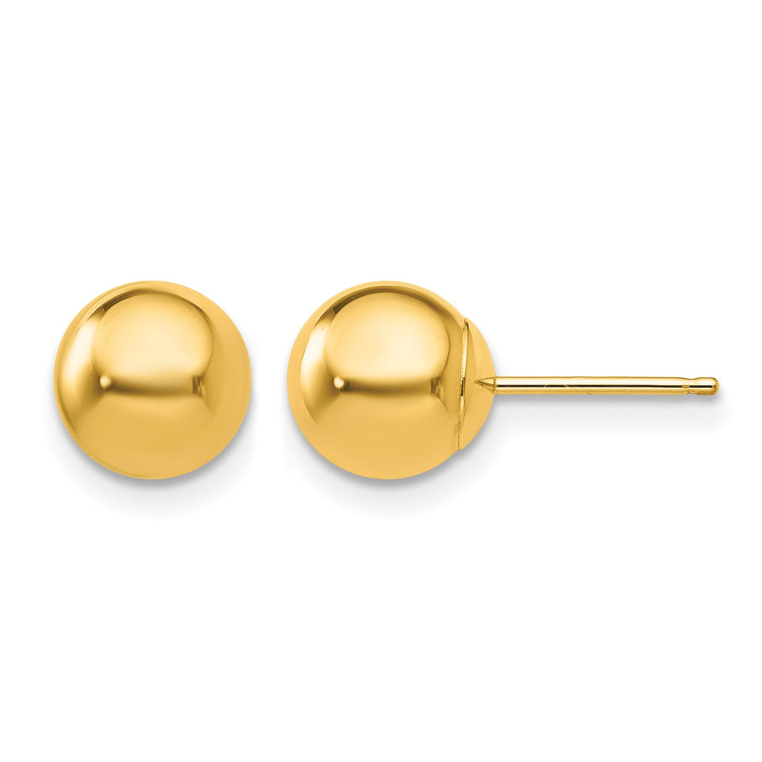 10k Yellow Gold Polished 7mm Ball Post Earrings