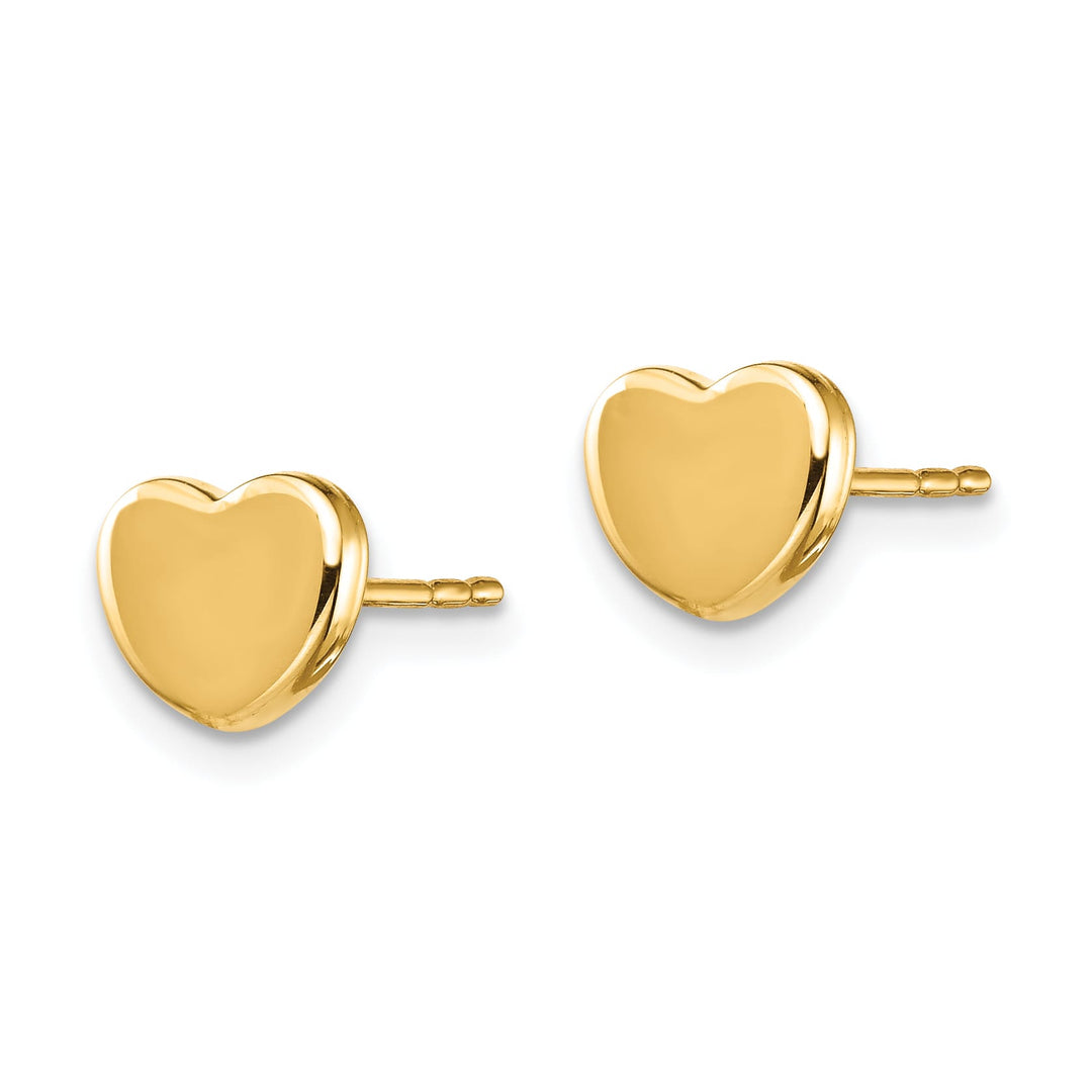 10k Yellow Gold Polished 7mm Heart Post Earrings