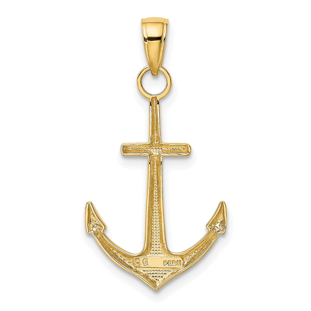 10K Yellow Gold Polished Anchor Pendant