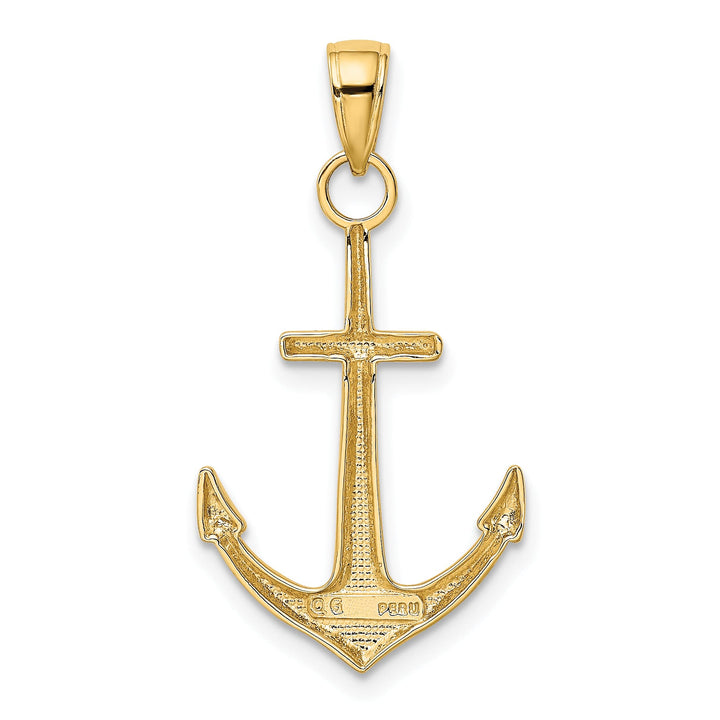 10K Yellow Gold Polished Anchor Pendant