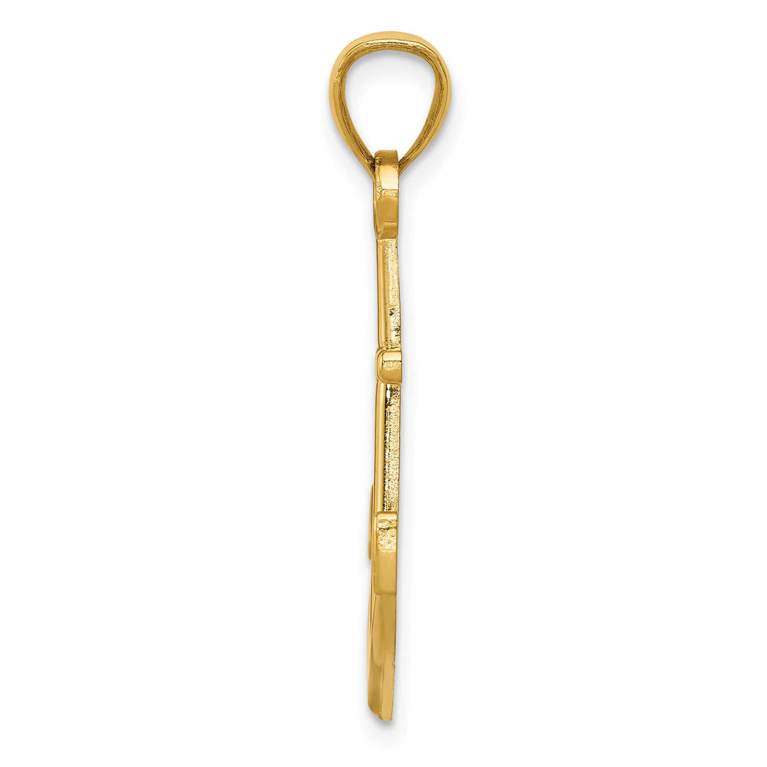 10K Yellow Gold Polished Anchor Pendant