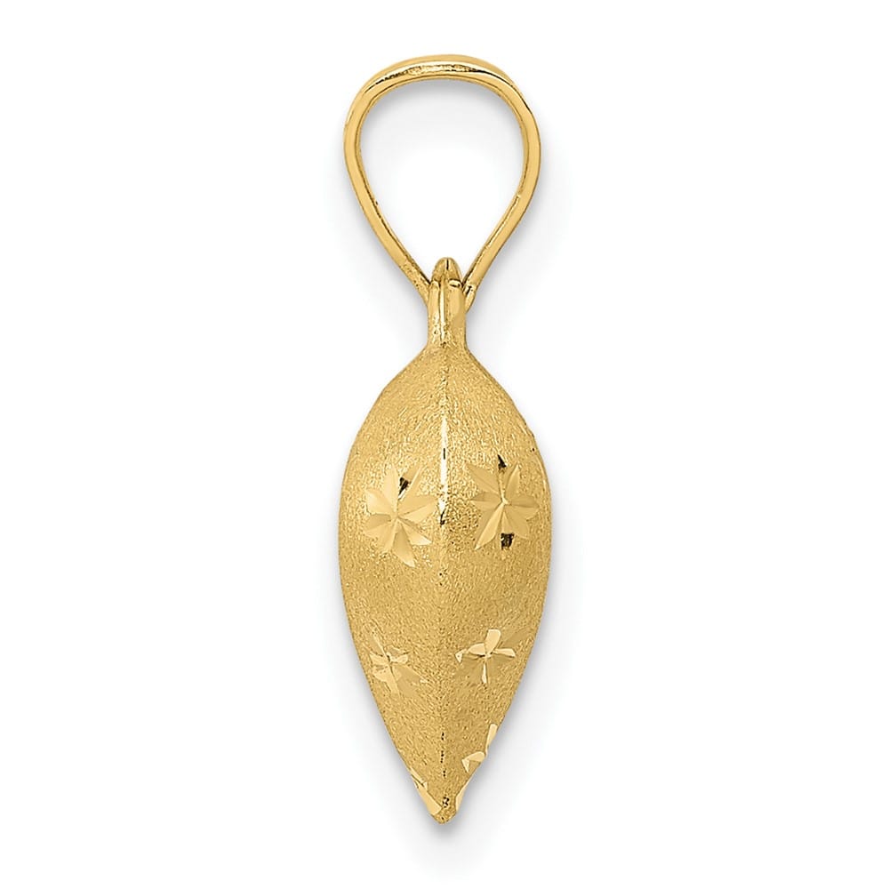 10K Yellow Gold Polished and Satin D.C. 3-D Medium Puffed Pendant