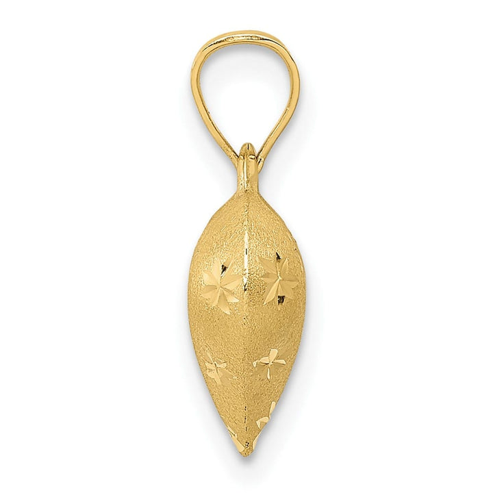 10K Yellow Gold Polished and Satin D.C. 3-D Medium Puffed Pendant