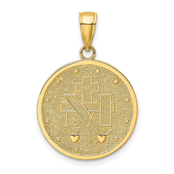 10K Yellow Gold Polished and Satin Round Miraculous Medal